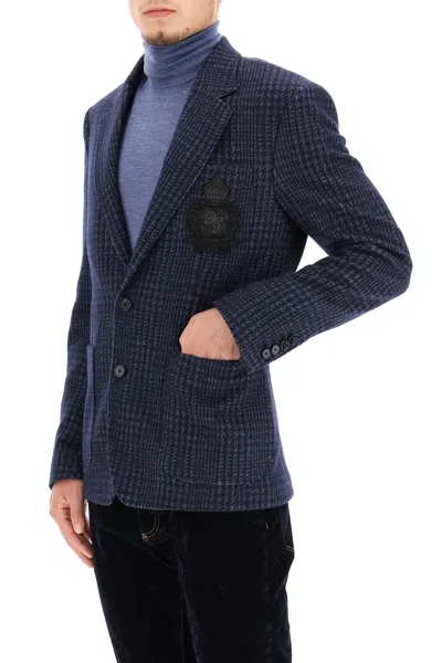 Shop Dolce & Gabbana Tailored Blazer In Tartan Wool Men In Multicolor