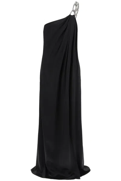 Shop Stella Mccartney One-shoulder Dress With Falabella Chain Women In Black