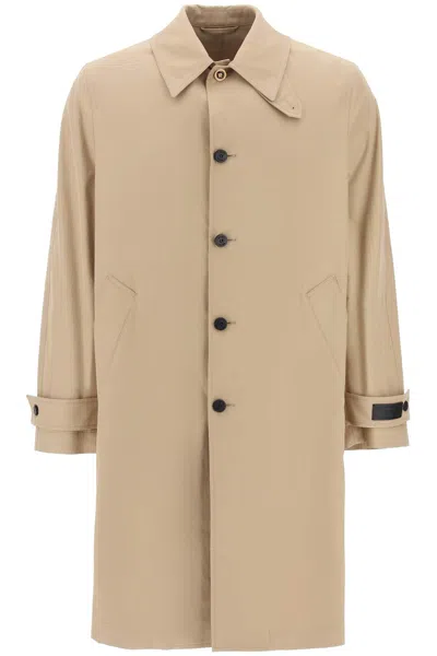 Shop Versace "single-breasted Waterproof Coat With Men In Gold