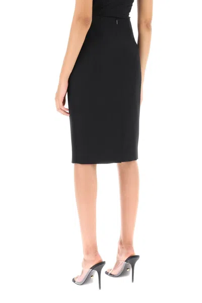 Shop Versace Grain De Poudre Pencil Skirt Women In Black