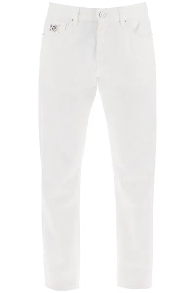 Shop Versace Medusa Regular Jeans Men In White