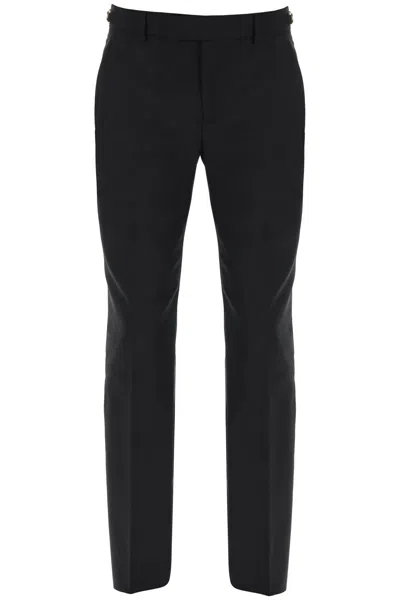 Shop Versace Tailored Pants With Medusa Details Men In Black