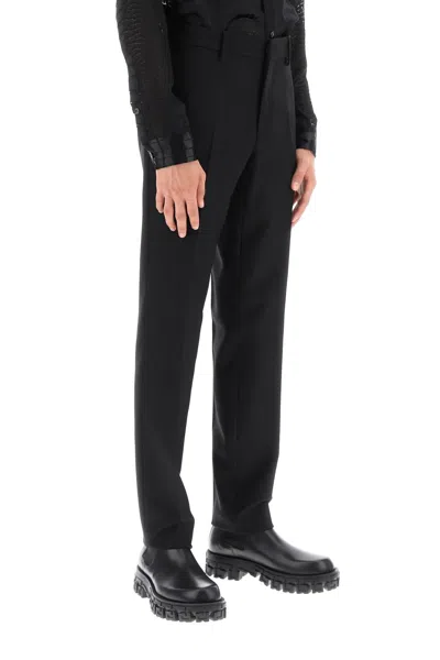 Shop Versace Tailoring Cigarette Pants Men In Black