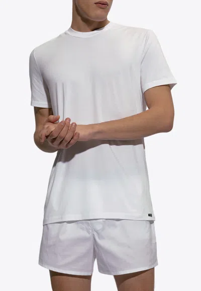 Tom Ford Logo-tag Jersey Underwear T-shirt Clothing In White