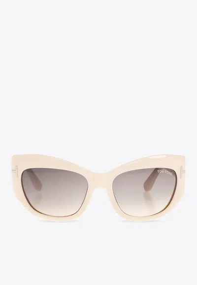 Shop Tom Ford Brianna Cat-eye Sunglasses In Gray