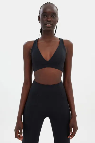 Girlfriend Collective Black Cassandra V Neck Bra