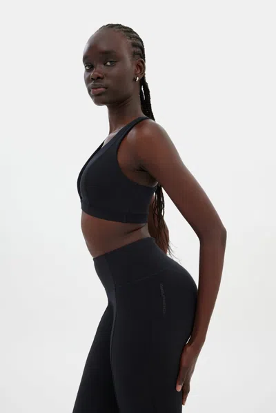 Girlfriend Collective Black Cassandra V Neck Bra