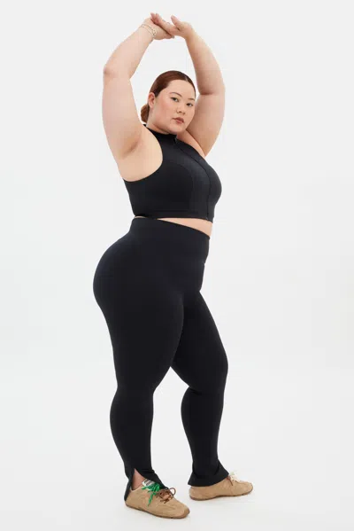 Girlfriend Collective Black Luxe Zipper Legging