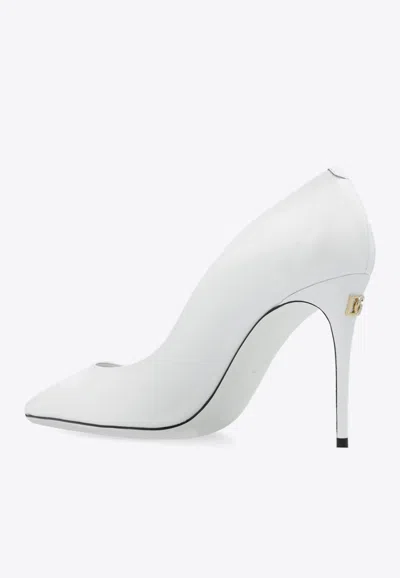 Shop Dolce & Gabbana Cardinale 90 Patent Leather Pumps In White