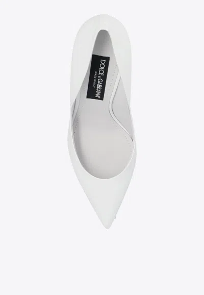 Shop Dolce & Gabbana Cardinale 90 Patent Leather Pumps In White