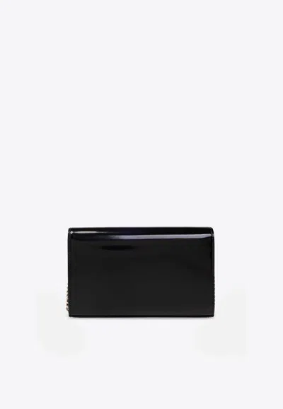 Shop Saint Laurent Cassandre Wallet On Chain In Black