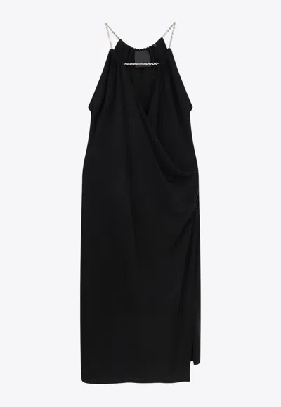 Shop Givenchy Chain Straps Midi Dress In Black