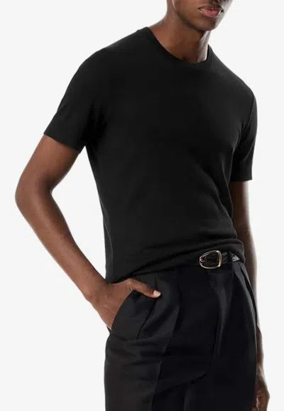 Shop Tom Ford Classic Crewneck Short-sleeved T-shirt In Black