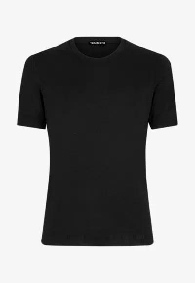 Shop Tom Ford Classic Crewneck Short-sleeved T-shirt In Black