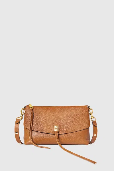 Rebecca Minkoff Darren Small Leather Top Zip Crossbody In Brown