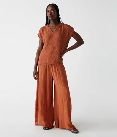 Shop Michael Stars Simba Smocked Waist Pant In Toffee