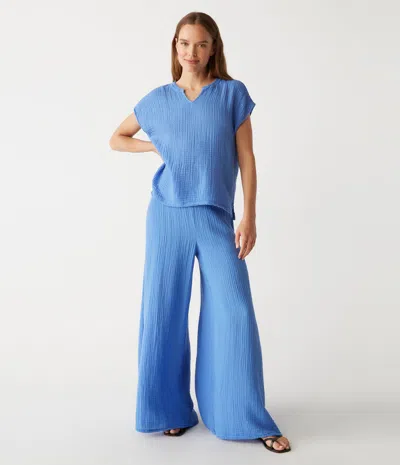 Shop Michael Stars Simba Smocked Waist Pant In Salt Water