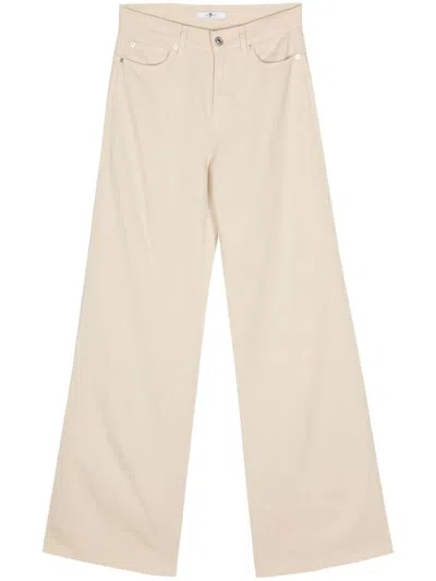 Shop 7 For All Mankind Lotta Wide-leg Linen Jeans In White