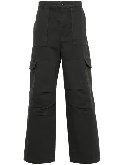Shop Acne Studios Cotton Cargo Trousers In Grey
