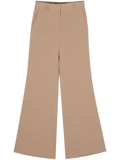 Shop Alberto Biani Cady Flared Trousers In Powder