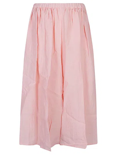 Shop Apuntob Linen Wide-leg Trousers In Pink