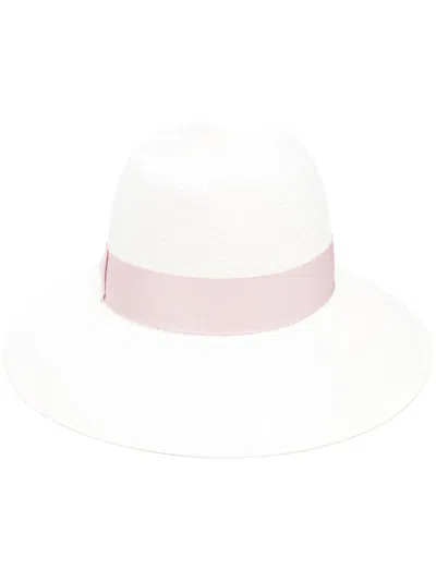 Shop Borsalino Claudette Straw Panama Hat In Powder