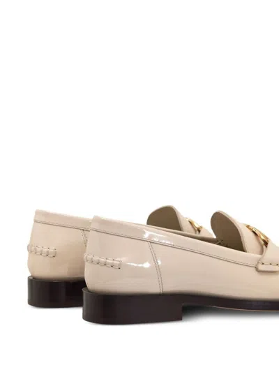 Shop Ferragamo Patent Leather Loafers In White