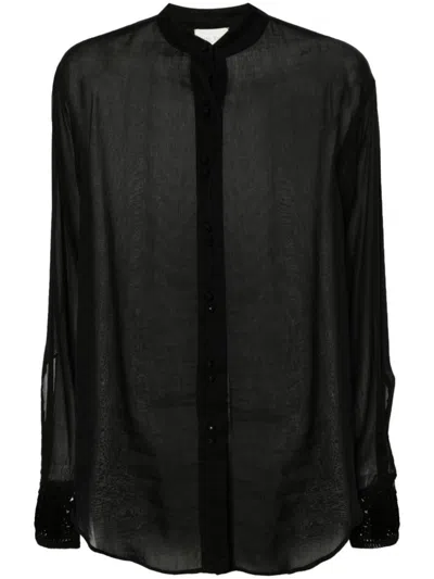 Shop Forte Forte Forte_forte Cotton And Silk Blend Shirt In Black