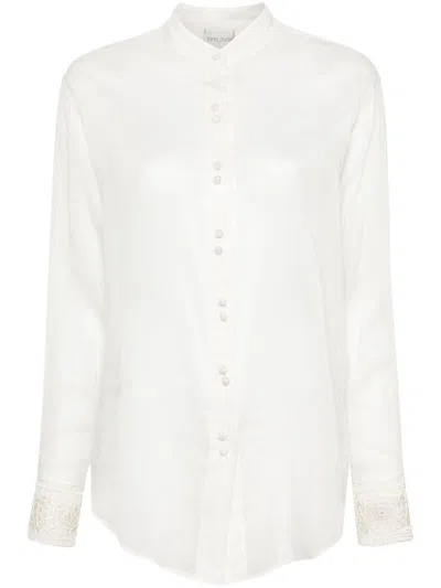Shop Forte Forte Forte_forte Cotton And Silk Blend Shirt In Ivory
