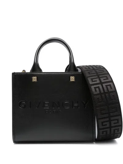 Shop Givenchy G-tote Mini Leather Handbag In Black