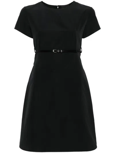 Shop Givenchy Voyou Cotton Blend Mini Dress In Black