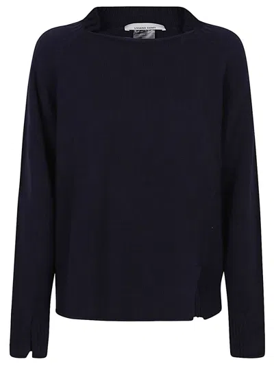 Shop Liviana Conti Cotton Crewneck Sweater In Blue