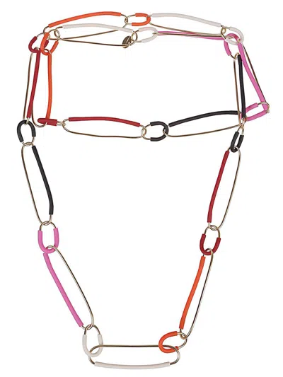 Shop Liviana Conti Oval Ring Necklace In Multicolour