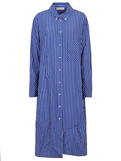 Shop Liviana Conti Striped Maxi Shirt In Blue