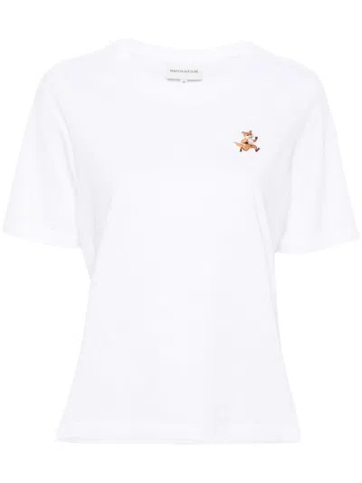 Shop Maison Kitsuné Speedy Fox Cotton T-shirt In White