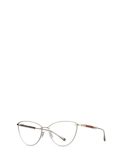 Shop Mr Leight Mr. Leight Eyeglasses In White Gold-rosewood
