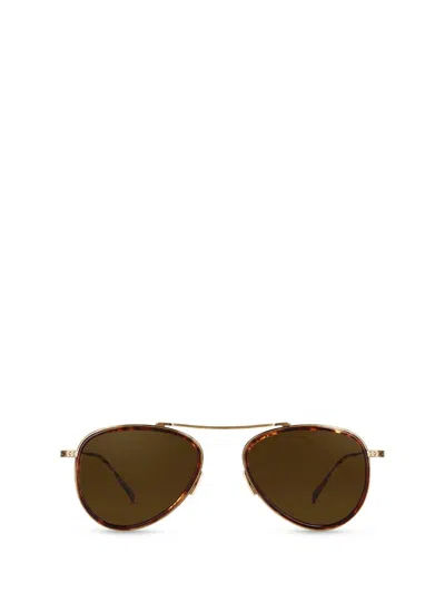 Shop Mr Leight Mr. Leight Sunglasses In Maple-antique Gold