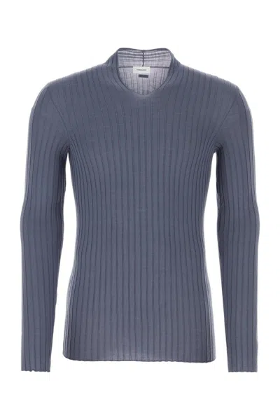 Ferragamo Ribbed-knit Sweater In Graphite