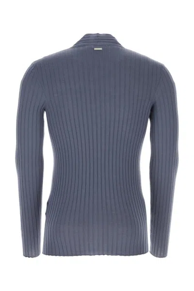 Ferragamo Ribbed-knit Sweater In Graphite