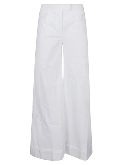 Shop Via Masini 80 Cotton Flared Trousers In White