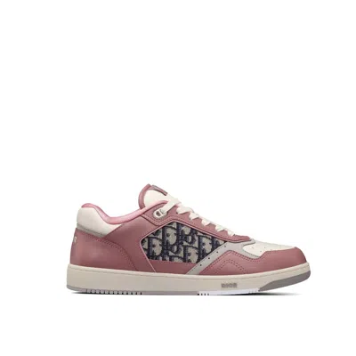 Shop Dior Oblique Leather Sneakers In Pink