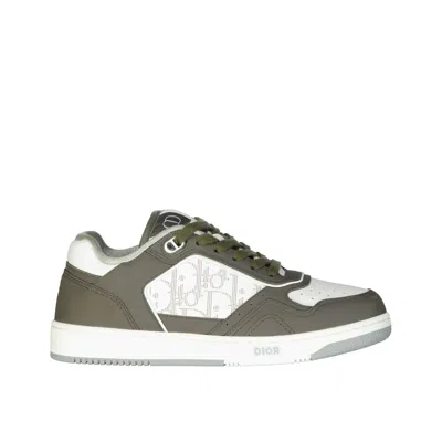 Shop Dior Oblique Leather Sneakers In Green