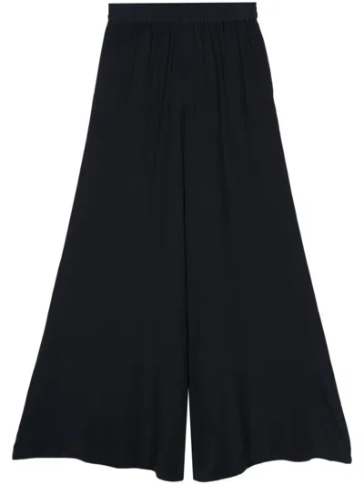 Shop Gianluca Capannolo Silk Flared Trousers In Blue