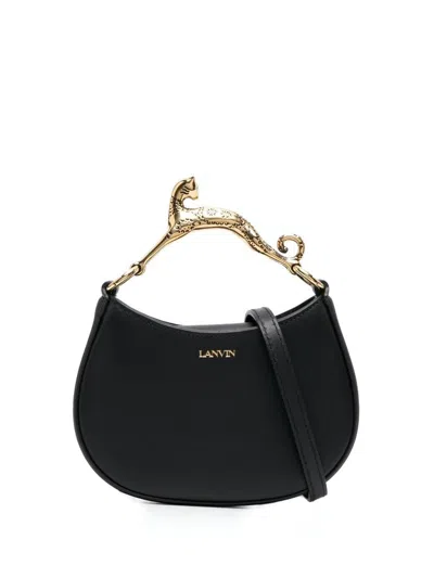 Shop Lanvin Nano Leather Cat Bag In Black