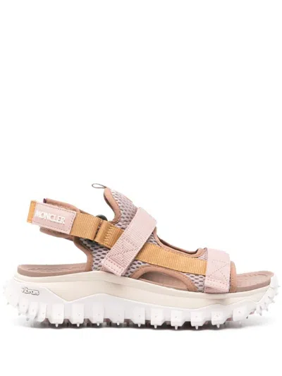 Shop Moncler Trailgrip Vela Sandals In Pink