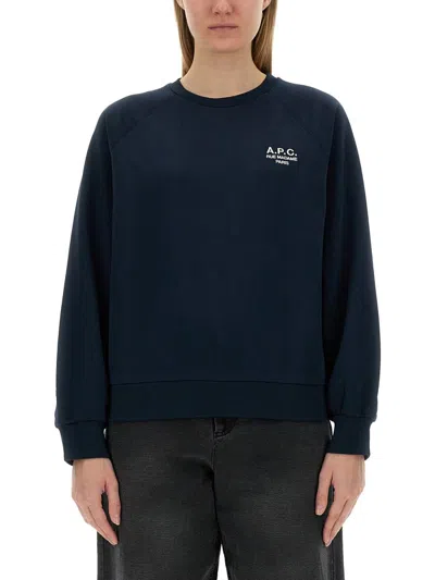 Shop Apc A.p.c. "sonia" Sweatshirt In Blue