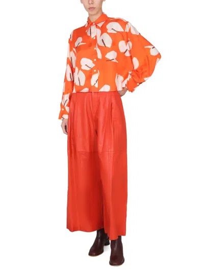 Shop Alysi Anthurium Shirt In Orange