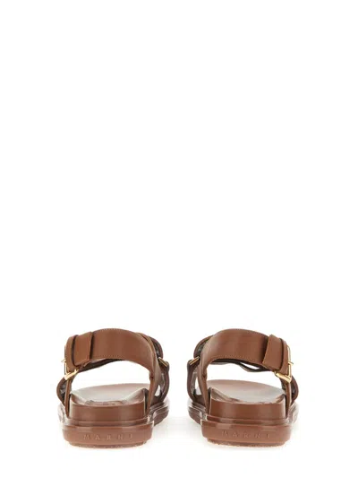 Shop Marni Fussbett Sandal In Brown