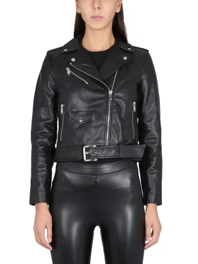 Shop Michael Kors Biker Jacket In Black