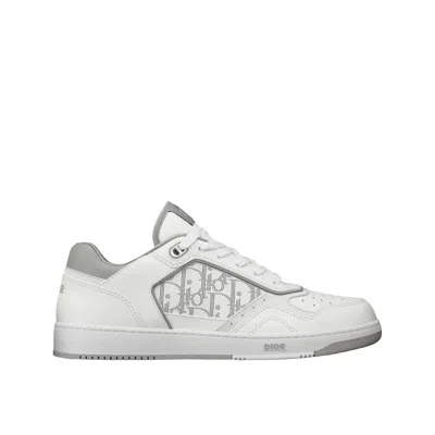 Shop Dior Oblique Leather Sneakers In White